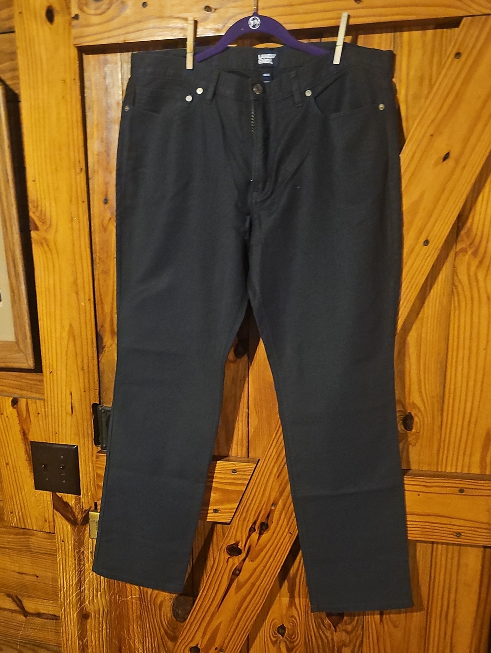Lands' End Slim Straight Men’s Jeans in Dark Navy